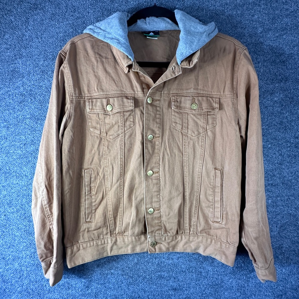 LRG Lifted Research Group Hooded Trucker Jacket Sz L Workwear Gorpcore Utility